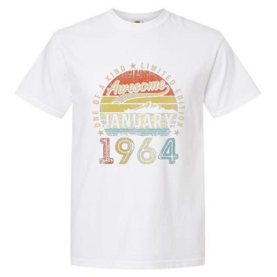 59th Birthday Gift Awesome Since January 1964 59 Year Old Garment-Dyed Heavyweight T-Shirt