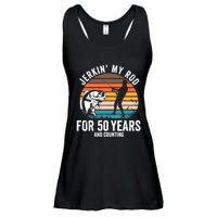 50th Birthday Gift for Fisherman  Funny Fishing 50 Bday Ladies Essential Flowy Tank