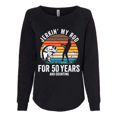 50th Birthday Gift for Fisherman  Funny Fishing 50 Bday Womens California Wash Sweatshirt