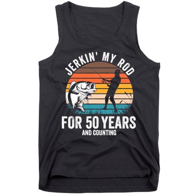 50th Birthday Gift for Fisherman  Funny Fishing 50 Bday Tank Top
