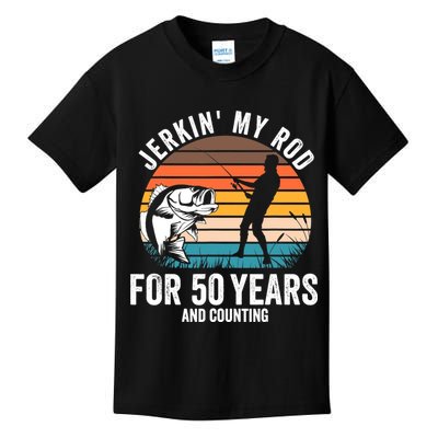 50th Birthday Gift for Fisherman  Funny Fishing 50 Bday Kids T-Shirt