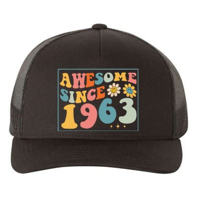 59th Birthday Gifts Awesome Since 1963 59 Years Old Groovy Yupoong Adult 5-Panel Trucker Hat