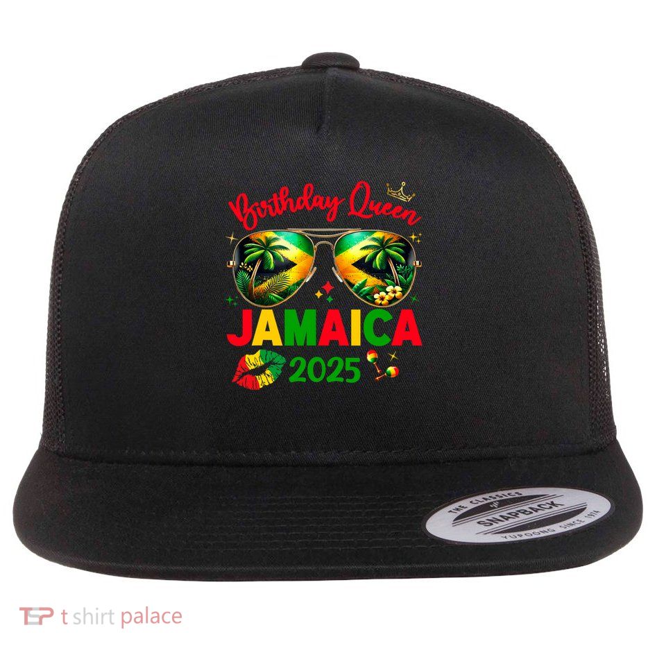50th Birthday Girl Queen Jamaica Vacation Matching Outfit Flatbill Hat
