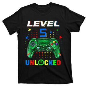 5Th Birthday Gamer Level 5 Unlocked Video Game T-Shirt