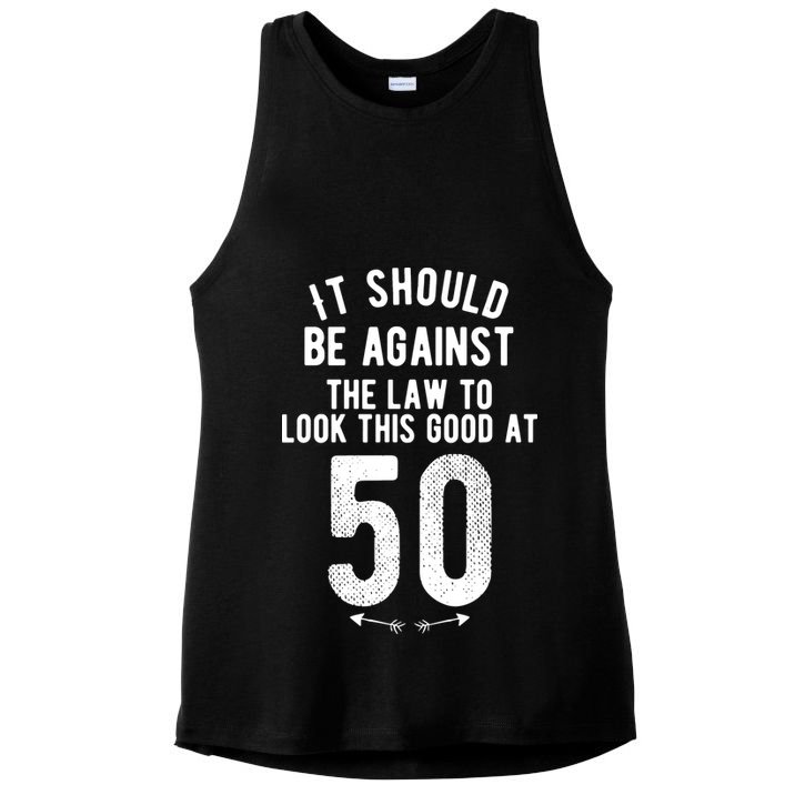 50th Birthday Gift Vintage 1972 Ladies PosiCharge Tri-Blend Wicking Tank