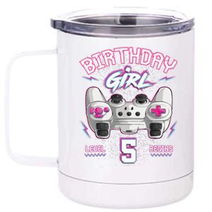 5Th Birthday  Gamer Level 5 Begins Video Games Girls 12 oz Stainless Steel Tumbler Cup