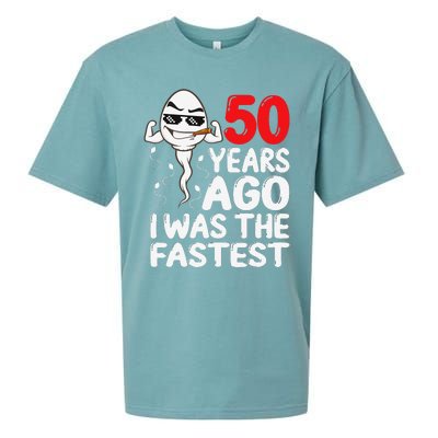 50th Birthday Gag Dress 50 Years Ago I Was The Fastest Funny Sueded Cloud Jersey T-Shirt