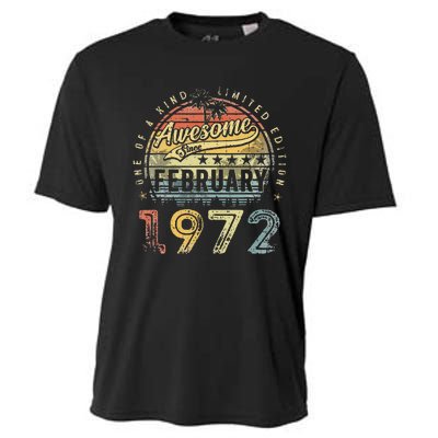 51st Birthday Gift Awesome Since February 1972 51 Year Old Cooling Performance Crew T-Shirt