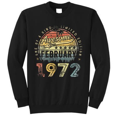 51st Birthday Gift Awesome Since February 1972 51 Year Old Sweatshirt