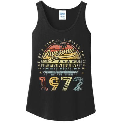 51st Birthday Gift Awesome Since February 1972 51 Year Old Ladies Essential Tank