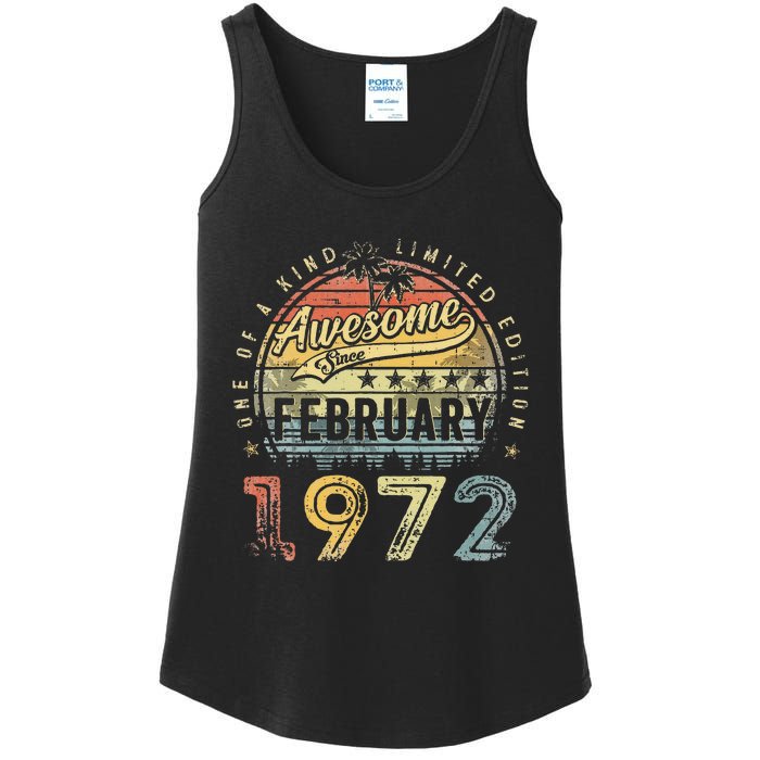 51st Birthday Gift Awesome Since February 1972 51 Year Old Ladies Essential Tank