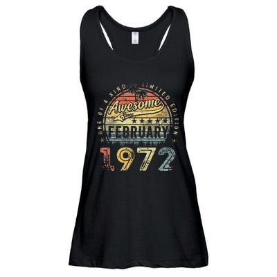 51st Birthday Gift Awesome Since February 1972 51 Year Old Ladies Essential Flowy Tank