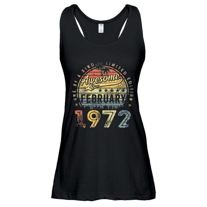 51st Birthday Gift Awesome Since February 1972 51 Year Old Ladies Essential Flowy Tank