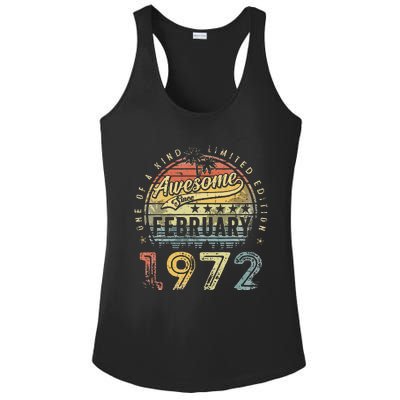 51st Birthday Gift Awesome Since February 1972 51 Year Old Ladies PosiCharge Competitor Racerback Tank