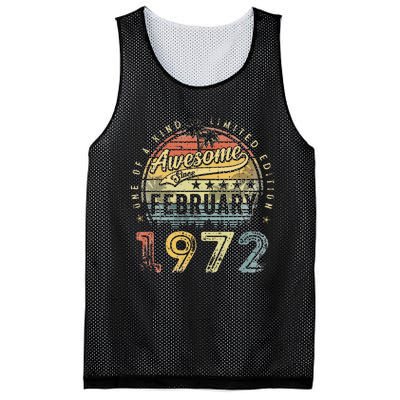 51st Birthday Gift Awesome Since February 1972 51 Year Old Mesh Reversible Basketball Jersey Tank