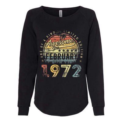 51st Birthday Gift Awesome Since February 1972 51 Year Old Womens California Wash Sweatshirt