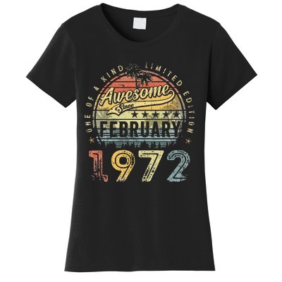 51st Birthday Gift Awesome Since February 1972 51 Year Old Women's T-Shirt