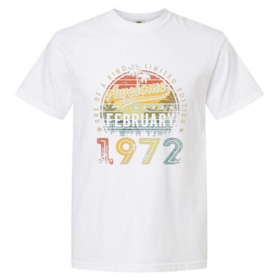 51st Birthday Gift Awesome Since February 1972 51 Year Old Garment-Dyed Heavyweight T-Shirt