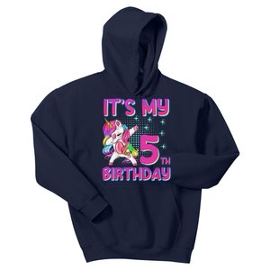 5th Birthday Girl Unicorn Five Year Old Kids Hoodie