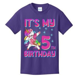 5th Birthday Girl Unicorn Five Year Old Kids T-Shirt