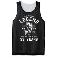 55th Birthday Gift The Fishing Legend 55 Years Fisherman Mesh Reversible Basketball Jersey Tank