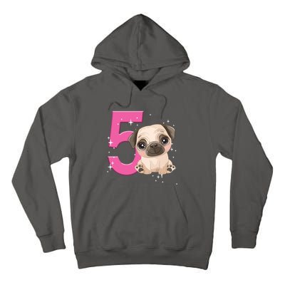 5th Birthday Girl Pug Dog Birthday Shirts Party Pug Kids Five Tall Hoodie