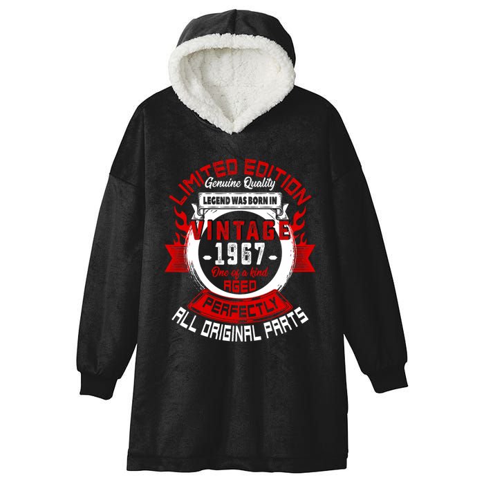 55th Birthday Gift Vintage Legends Born In 1967 55 Years Old Hooded Wearable Blanket