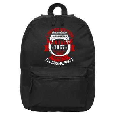 55th Birthday Gift Vintage Legends Born In 1967 55 Years Old 16 in Basic Backpack