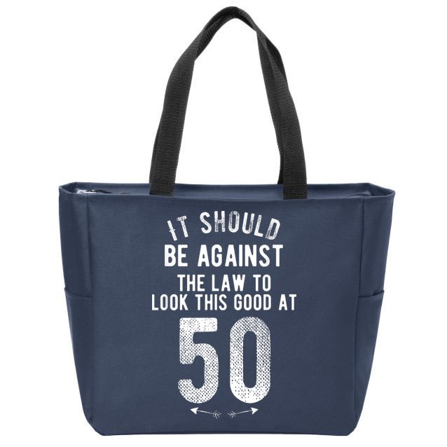 50th Birthday Gag Gift Idea 50 Year Old Joke Zip Tote Bag