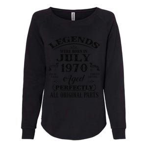 53rd Birthday Gift Legends Born In July 1970 53 Years Old Womens California Wash Sweatshirt