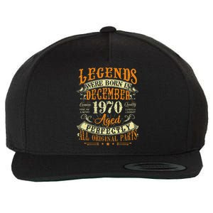 52th Birthday Gift 52 Years Old Legends Born December 1970 Wool Snapback Cap