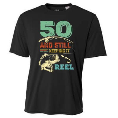 50th Birthday Gift For Fisherman Mens Cooling Performance Crew T-Shirt