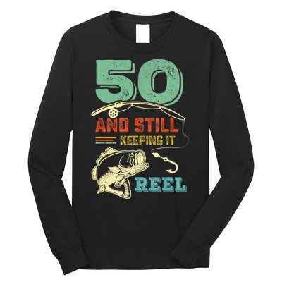 50th Birthday Gift For Fisherman Mens Long Sleeve Shirt