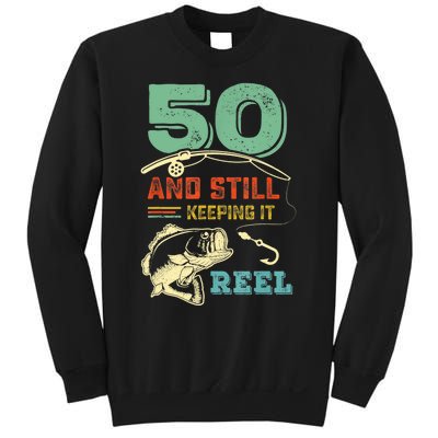 50th Birthday Gift For Fisherman Mens Sweatshirt