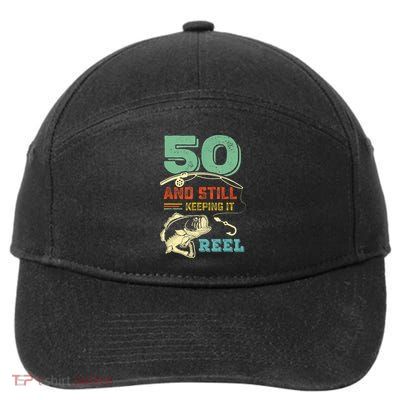 50th Birthday Gift For Fisherman Mens 7-Panel Snapback Hat