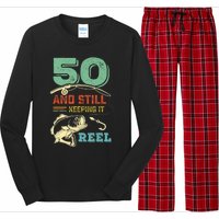 50th Birthday Gift For Fisherman Mens Long Sleeve Pajama Set