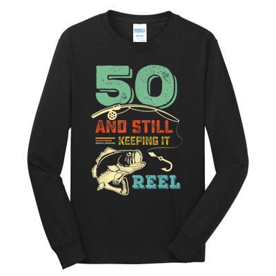 50th Birthday Gift For Fisherman Mens Tall Long Sleeve T-Shirt