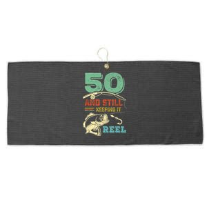 50th Birthday Gift For Fisherman Mens Large Microfiber Waffle Golf Towel