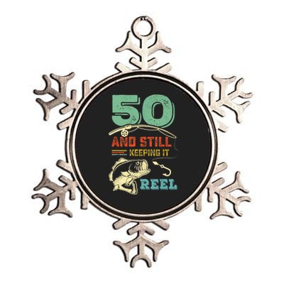 50th Birthday Gift For Fisherman Mens Metallic Star Ornament