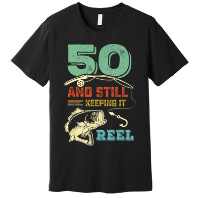 50th Birthday Gift For Fisherman Mens Premium T-Shirt