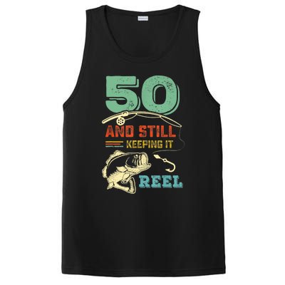 50th Birthday Gift For Fisherman Mens PosiCharge Competitor Tank