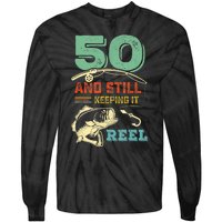 50th Birthday Gift For Fisherman Mens Tie-Dye Long Sleeve Shirt