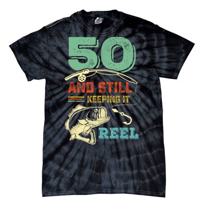 50th Birthday Gift For Fisherman Mens Tie-Dye T-Shirt