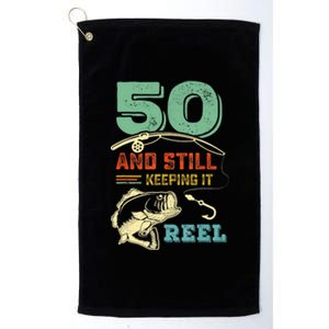 50th Birthday Gift For Fisherman Mens Platinum Collection Golf Towel