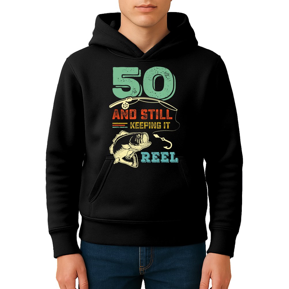 50th Birthday Gift For Fisherman Mens Kids Hoodie