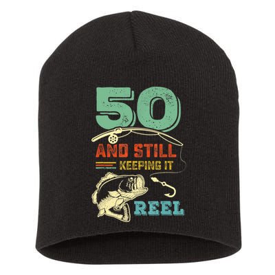 50th Birthday Gift For Fisherman Mens Short Acrylic Beanie