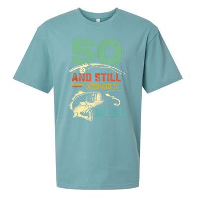 50th Birthday Gift For Fisherman Mens Sueded Cloud Jersey T-Shirt