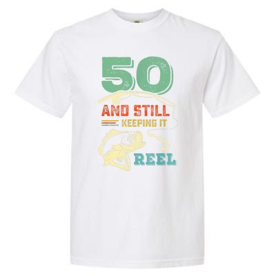 50th Birthday Gift For Fisherman Mens Garment-Dyed Heavyweight T-Shirt