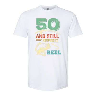 50th Birthday Gift For Fisherman Mens Softstyle CVC T-Shirt