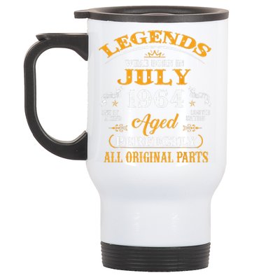 59th Birthday Gift Legends Born In July 1964 59 Years Old Stainless Steel Travel Mug